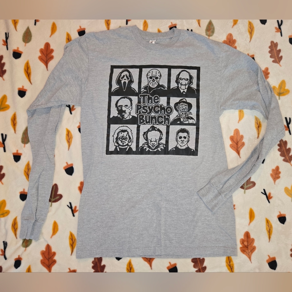 Gray Graphic Long Sleeve Shirt